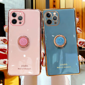 YBD Precise camera protection case for OPPO A54 2021 Casing Girly style plating Anti-drop cases with Creative clock phone stand