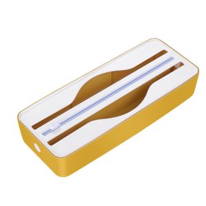 ZENGD ic Double Slot Food Wrap Dispenser Wall Mounted Sliding Cutter Cling Film Organizer Household Space-saving Double-groove Cling Film Cutter Box Baking Paper