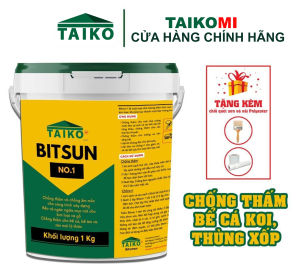 [1 Lit]Sơn Chống Thấm Hồ Cá Bể Cá Koi TAIKO BITSUN No.1 Màu Đen -Keo Chống Thấm Bể Cá Koi Mái Nhà Móng Nhà Bể Âm
