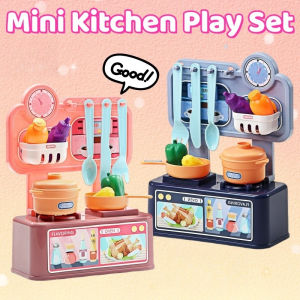 Mini Kitchen Toy Kids Cooking Set for Pretending Realistic Cookware Birthday Gift for Girls and Boys