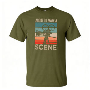 [Local Stock] HBESTY  ABOUT TO MAKE A SCENE Vintage Retro Film Camera Graphic Men Cotton Crew Neck Short Sleeve Film Fan Daily Versatile Outfit