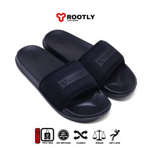 Rootly - Sandal Pria Flip Flop Brand Silver