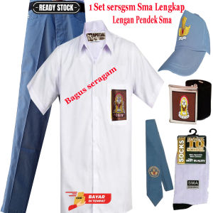 setelan seragam sma laki-laki lengan pendek lengkap satu set seragam sekolah sma laki-laki lengan pendek sma