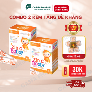 Combo 2 Kẽm cho bé ZIN C BOBBY KID bổ sung Kẽm Lysine DHA giúp cải thiện biếng ăn & tăng sức đề kháng cho trẻ (hộp 20 ống)