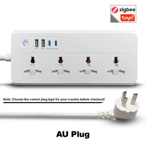 Universal Zigbee Smart Power Strip 16A (PD20W Fast Charge) - Tuya App & Voice Control (Alexa/Google Home) Timer Socket