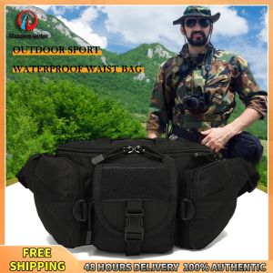 Winnereco Multipurpose Waist Pack Nylon Portable Fishing Tackle Waist Bag Waterproof Large Capacity for Camping Hiking Traveling Running