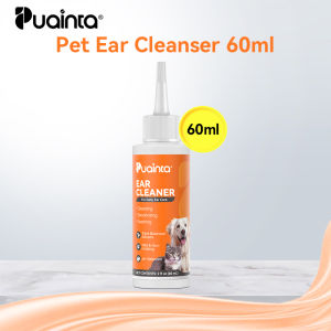 PUAINTA Ear Cleanser for Pets Ear Cleaning Plant-Based Formula Calendula Pet Ear Cleanser for Cat Dog Ear Odor Infection Earwax Cleaning 60ml