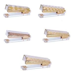 ที่เย็บเครื่องเย็บกระดาษสำนักงานที่เย็บกระดาษตั้งโต๊ะกระดาษมัลติฟังก์ชั่นความจุ15แผ่นพร้อมอุปกรณ์การเรียนเน้นดอกไม้