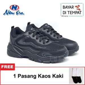FIURI - NEW ERA - LILY 33-40 FULL HITAM - SNEAKERS BERTALI KANVAS SOL KARET ANAK PEREMPUAN LAKI-LAKI - SEPATU KETS TRENDY PRIA WANITA DEWASA - SEPATU CASUAL KERJA KULIAH SEKOLAH SD SMP SMA BERTALI COWOK CEWEK MURAH PROMO DISKON BONUS KAOS KAKI