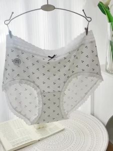 Joe Sir 2PCS/Pack Women Modal Underwear Plus Size French Lace Panty 10A Antibacterial Briefs Retro Style High Waist Panties