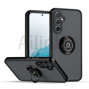 For Samsung Galax A55 A35 15 A25 5G Phone Case Camera Protection Matte Shockproof Magnetic Ring Stand Holder Shockproof Phone Cover