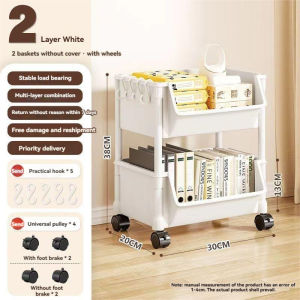 2/3/4/5 Layer Moving Rack Kitchen Storage Shelf Moving bookShelf  Wall Cabinets Home Bedroom Bathroom Organizer Trolley