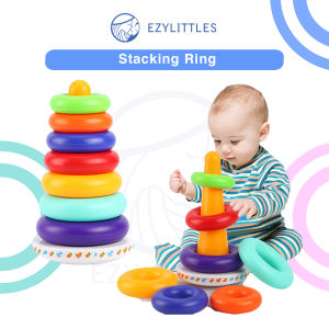 EZYLITTLES Baby Rainbow Stacking Ring Nesting Toys Early Education Learning Montessori Music Toys For Kid Mainan Kanak