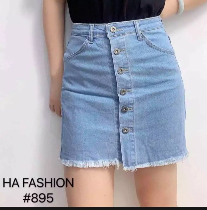Mini Skirt Maong Palda High Waist Mini Skirt Casual Denim Skirt