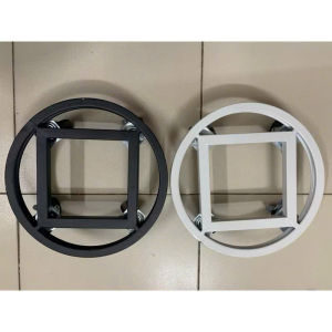Đế lót chậu hoa cây cảnh đường kính 30*30cm có bánh xe dễ dàng di chuyển bằng sắt sơn tĩnh điện đen-trắng