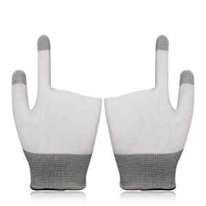 Two-finger Gaming Finger Sleeves Silver Fiber Anti-sweat Breathable Mobile Game Controller Finger Cots Seamless