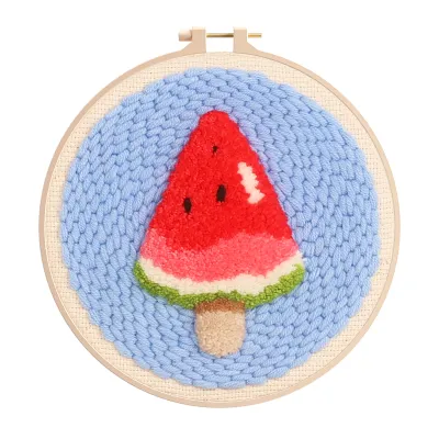 [Full Set] Punch Needle Embroidery Kit Ice Cream Embroidery kit set beginner Punch Needle Set Beginner 冰淇淋系列刺绣戳戳乐戳戳绣DIY