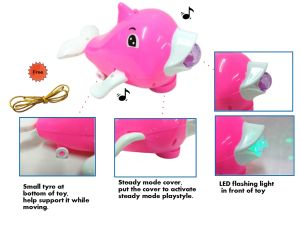 Dolphin LED Flashing Light & Baby shark Music Toys Battery Moving Toys Mainan Budak Ikan Lumba-Lumba 2 Mode