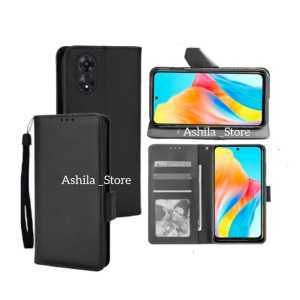 OPPO A78 4G Case Dompet Flip Cover Leather Premium Casing Sarung Buku HP Bisa Standing