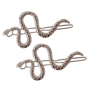 2pcs Modern Snake Form Hairpins Fashion Bangs Clip Retro Barrettes Headwear Accessories Hair Styling Tool