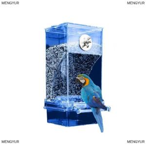 [COD] MENGYUR Automatic No Mess Bird Cage FeederAcrylic Transparent Parrot Feeders With Perch Parakeet Food Container Cage Accessories