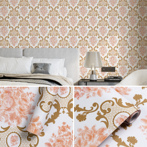 ขนาดกว้าง45cm ยาว9-10เมตร วอลเปเปอร์ติดผนัง สติ๊กเกอร์ผนัง ติดง่าย มีกาวในตัว วัสดุpvc กันน้ำกันความชื้น ลอกออกไม่ทิ้งคราบกาว