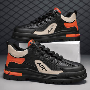 Korean Fashion Sneakers For Men Non-slip Leather Board shoes Thick Soled Casual Shoes Size 39-44