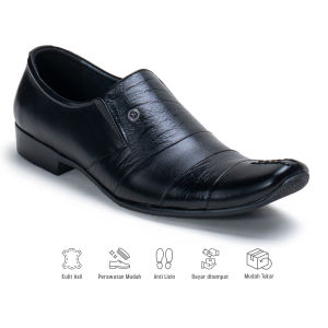 Sepatu Pantofel Kerja Pria Kulit  Brand Lokal  Fordza 9011