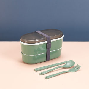 DEOS LUNCH BOX KELINCI KOTAK MAKAN SIANG MICROWAVE ANTI BOCOR FREE SENDOK GARPU SIMPLE KODE JL 6448