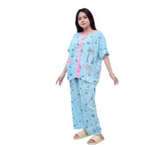 baju tidur wanita Setelan Dewasa Piyama model CP Kaos Dewasa Kancing 5 BB max 70KG bahan kaos muda