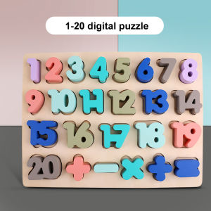 Wooden Number Puzzle Alphabet Toys Wooden Letters Matching Jigsaw Board for Kids Digital ABC Wooden Blocks Early Educational