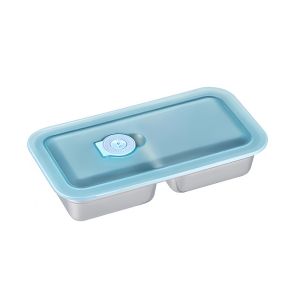 GAOSU Tái sử dụng Hộp đựng đồ ăn nhẹ bằng Inox Chống bỏng Ngăn đơn/đôi Đĩa ăn trưa chia ngăn Đa chức năng Chịu nhiệt Khay Gia vị riêng biệt Dips