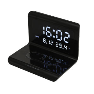 3In1 Wireless Charger Pad Alarm Clock Digital LED Electric Alarm Clock Thermometer Qi Wireless Charging Pad Station for phone