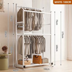Drying Clothes Rack hangeran Double Rods Clothes Hanger Rack Stainless Bedroom Clothes Drying Rack