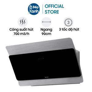 [FREESHIP HCM] Máy hút mùi áp tường Malloca Plana K3444 - Ngang 90 cm - Công Suất Hút 700m3/h - Nhập Khẩu Thổ Nhĩ Kỳ - Điều Khiển Cảm Ứng 3 Tốc Độ - Hàng Chính Hãng