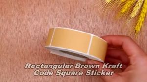 Blank Stickers Roll Self-Adhesive Kraft Paper Labels to Write On Writable Vintage Brown Tags for Office Folders Mason Jars and Pantry Organization