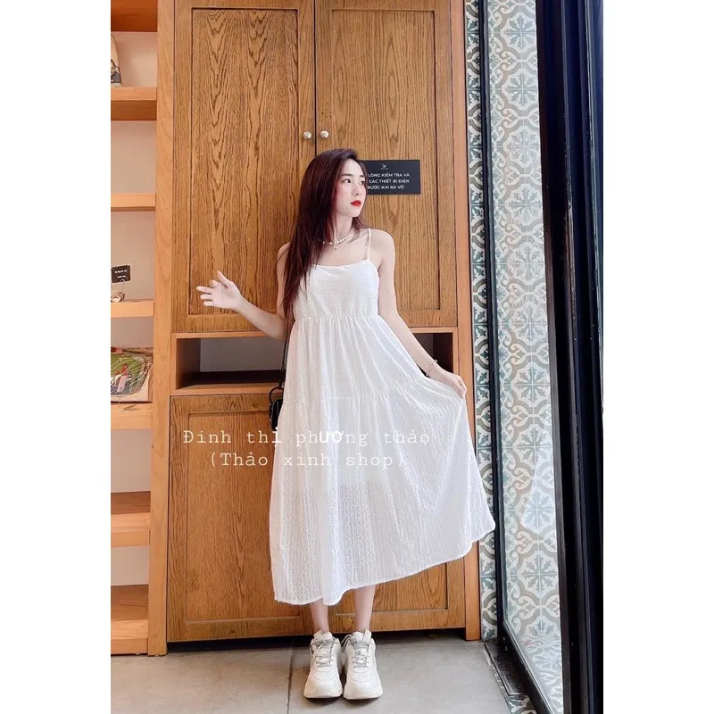 Váy xòe 2 dây dáng ngắn màu trắng 2 lớp bồng bềnh/Đầm hai dây vải tơ óng  kèm lớp lót có đệm ngực phong cách tiểu thư_2style-unisex | Lazada.vn