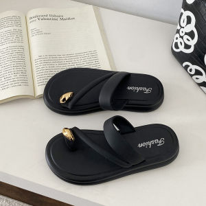 รองเท้าแตะสตรีสำหรับสวมใส่กลางแจ้งในฤดูร้อนที่บ้าน รองเท้าแตะพื้นนุ่ม รองเท้าแตะพื้นหนาไปชายหาด