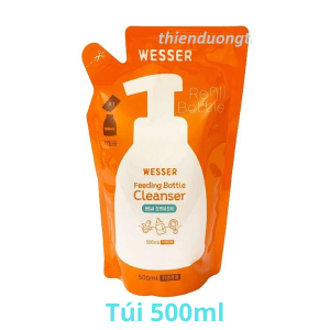 Nước rửa bình sữa Wesser nước súc bình sữa Wesser chai 500ml túi 500ml (mẫu mới)