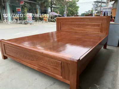 giường ngủ gỗ xoan đào 1m6x2m rác phản liền giá thật