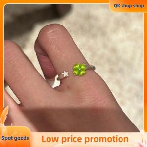 ✨QK shop✨ Y2K FourLeaf Clover Star Ring For Women Unique Star Design Party Jewelry Fashion Trendy Gift Idea