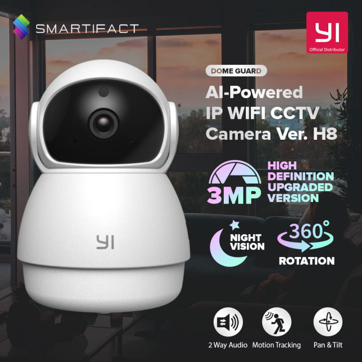 YI Dome 1296P 3MP Indoor IP Security Camera Guard H8 AI-Powered HD Pan ...