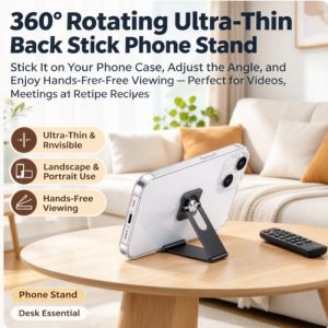 360 Degree Rotation Ultra Slim Phone Stand Adhesive Back Sticker Phone Holder Universal Mobile Phone Stand Portable Smartphone Holder