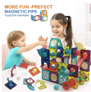 DIY Pipe Magnetic Blocks Tiles for Toddler Kid | Early Educational Learning Building puzzle | Birthday gift