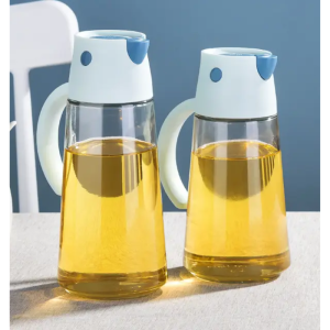 Household Automatic Opening Closing Glass Oil Pot Kitchen Oil Bottle Automatik Pembukaan Penutup Minyak Botol