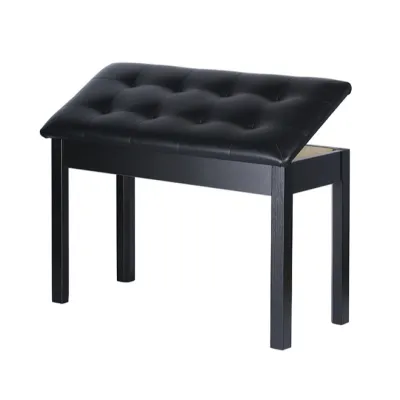 MINSINE Wooden Piano Bench Stool Soft Cushion Padded with Sheet Music Storage Black for Electronic Piano