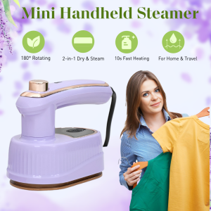 Portable Steamer and Iron 2-in-1 10s Fast Heat Up 180° Foldable Handle for Travel & Home Clothes Wrinkle Remover