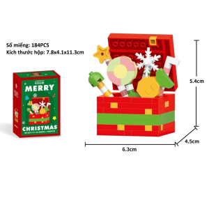 Bộ Mô Hình Khối Lắp Ráp Giáng Sinh Mini - Đồ Chơi Xếp Hình Noel Trang Trí Decor LILA XH129