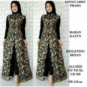 Longcardy Batik Kardigan long dress Model Tanpa Lengan Long Cardigan Outer Katun B