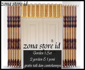 Gorden Jendela Pintu Minimalis Smokring Motif Batik Gorden Satu Set Poni A tas Pintu Minimalis